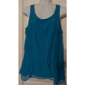 NEW Women's Small EXPRESS Tunic Blouse Sleeveless Top Blue 870 06338